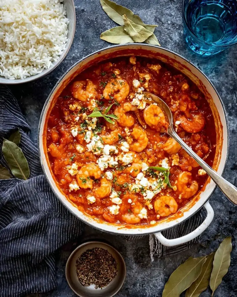 Shrimp Saganaki (Prawn Saganaki) Recipe