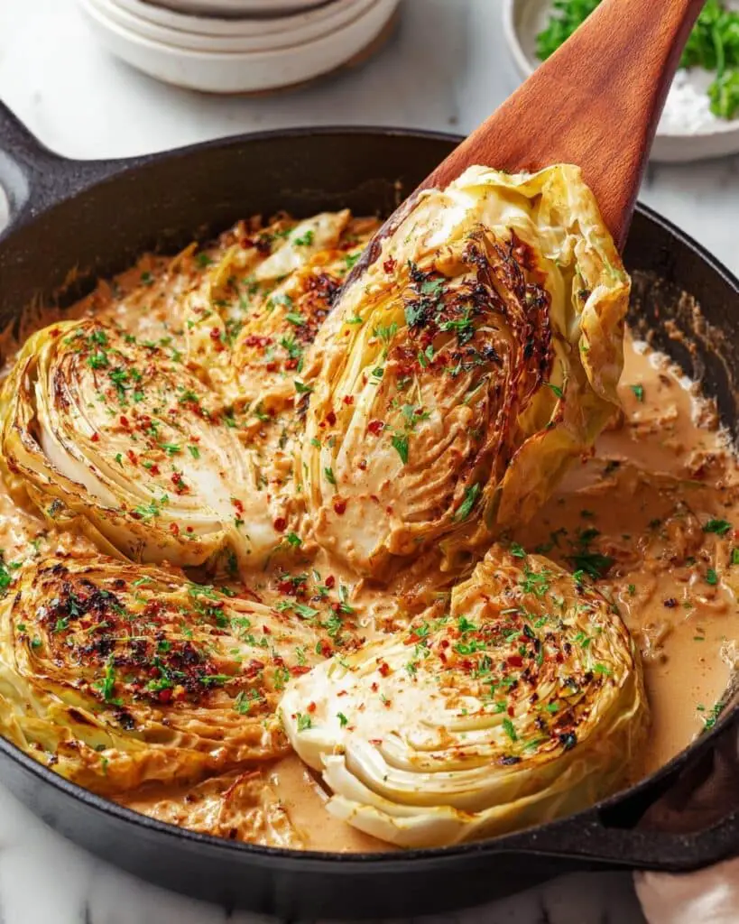 Marry Me Melting Cabbage with Creamy Tuscan Sauce Recipe