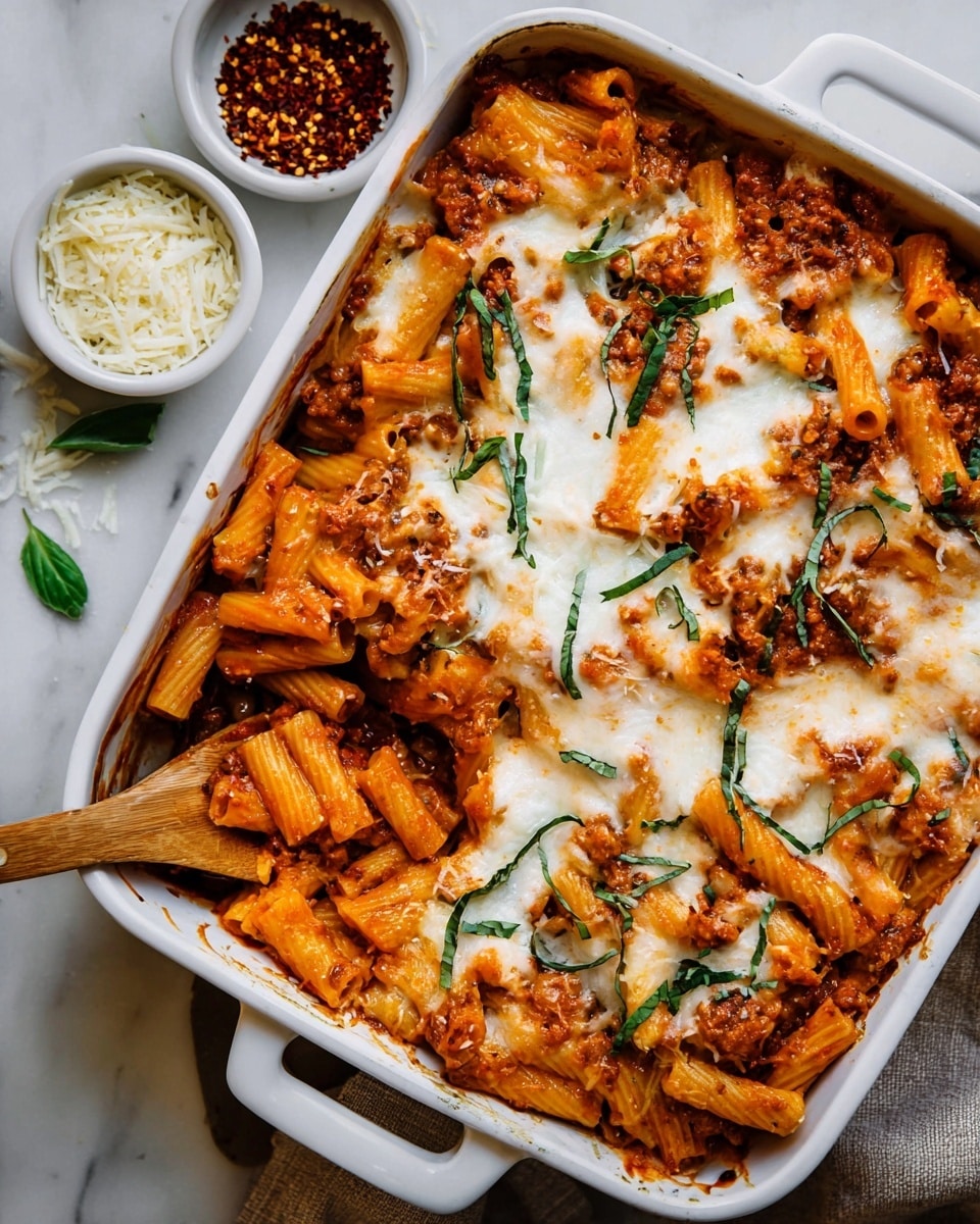 Baked Ziti with Sausage, Mozzarella, and Parmesan Recipe