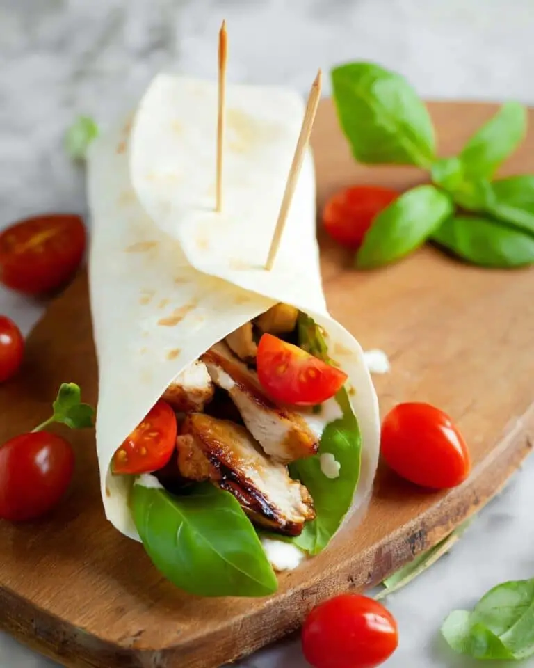 Caprese Chicken Cheese Wrap Recipe