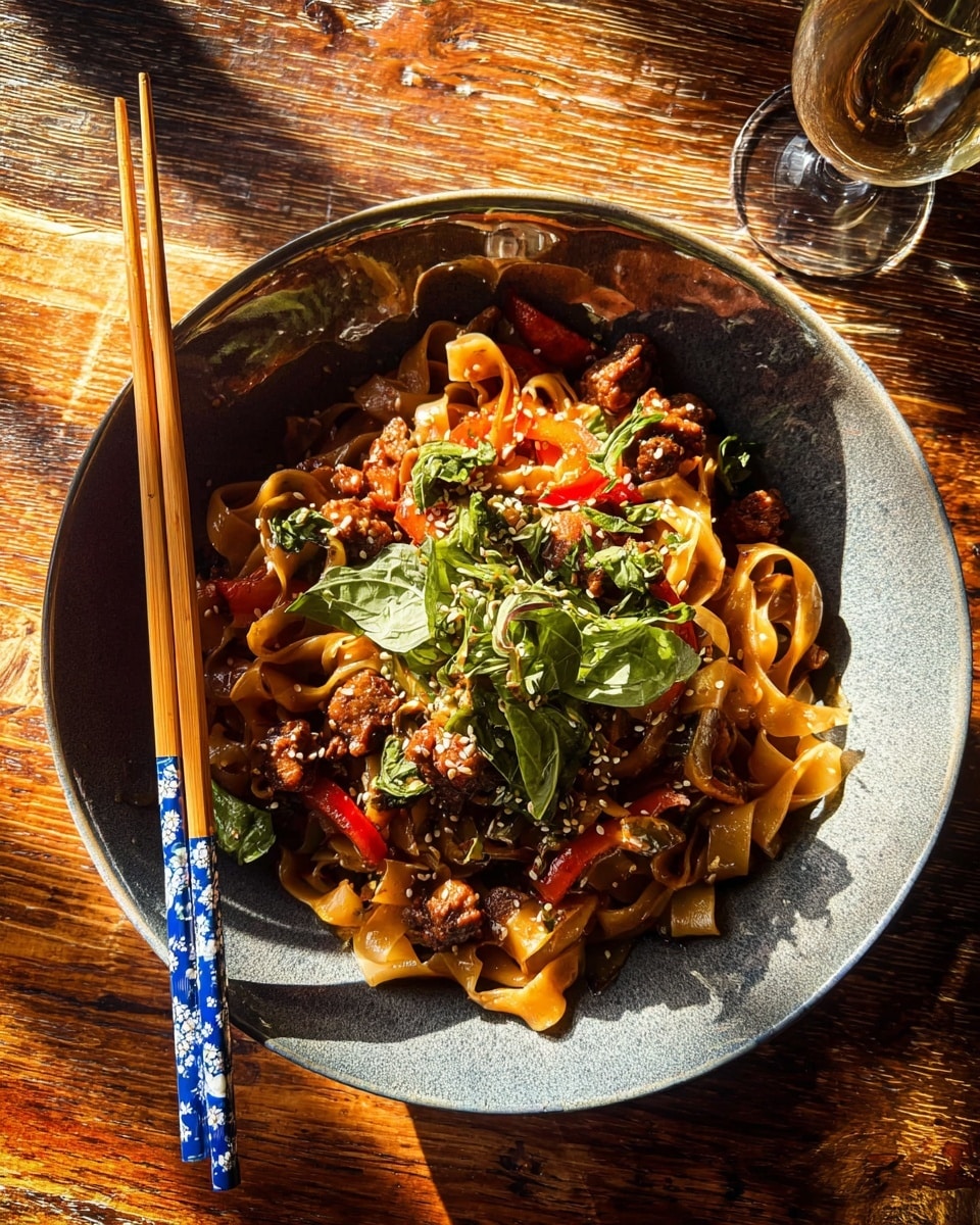 Crispy Garlic Chicken Drunken Noodles Recipe