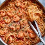 Creamy Tomato Garlic Butter Shrimp Pasta Recipe