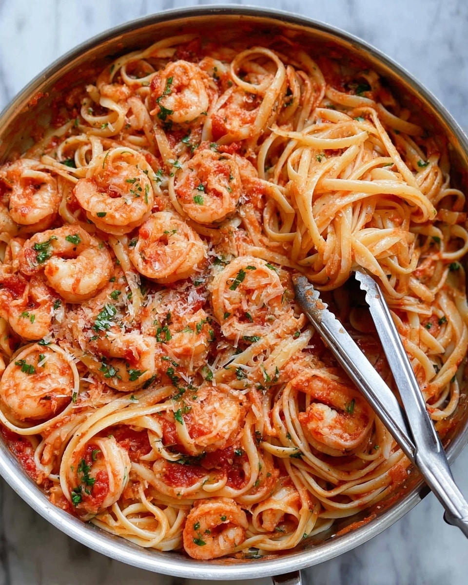 Creamy Tomato Garlic Butter Shrimp Pasta Recipe