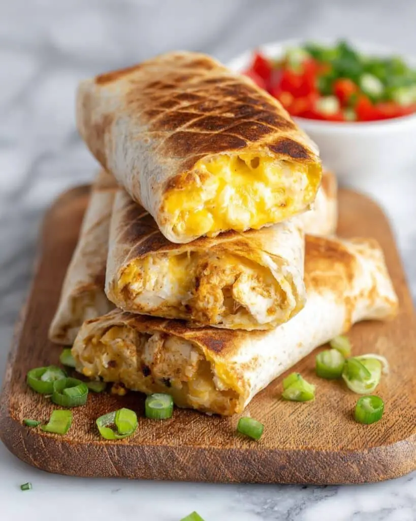 Cheesy Garlic Chicken Wraps Recipe