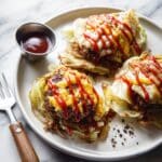 Sheet Pan Cabbage Burgers with Guinness Caramelized Onions Recipe