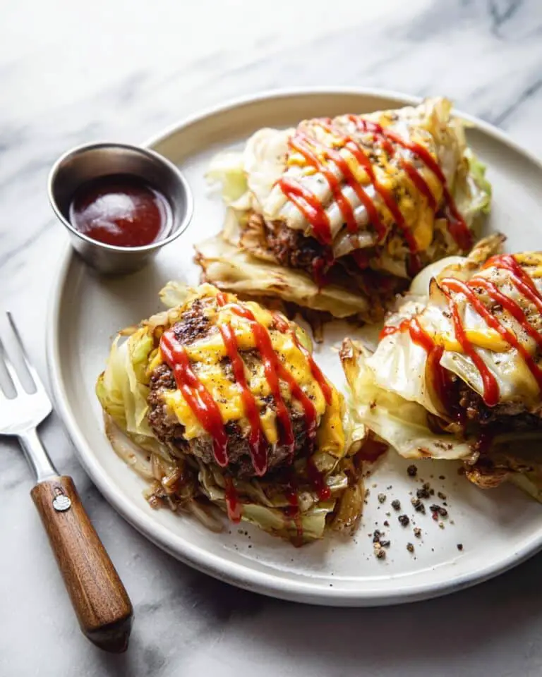 Sheet Pan Cabbage Burgers with Guinness Caramelized Onions Recipe