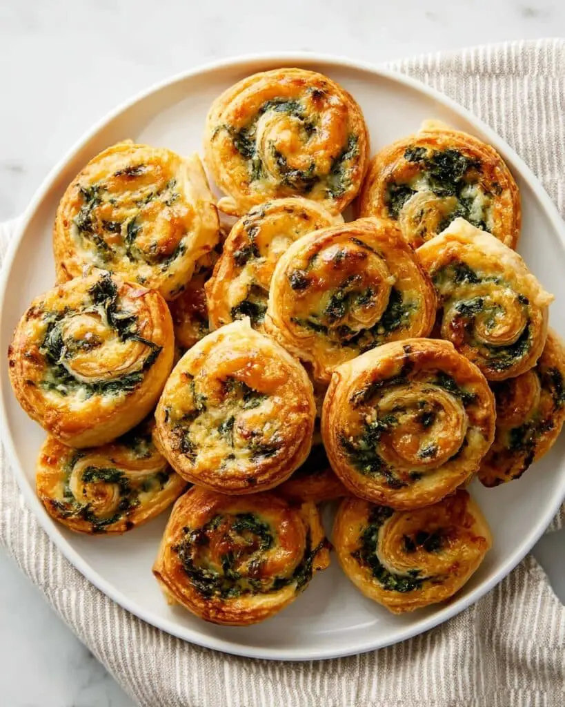 Spinach and Cheese Puff Pastry Pinwheels Recipe
