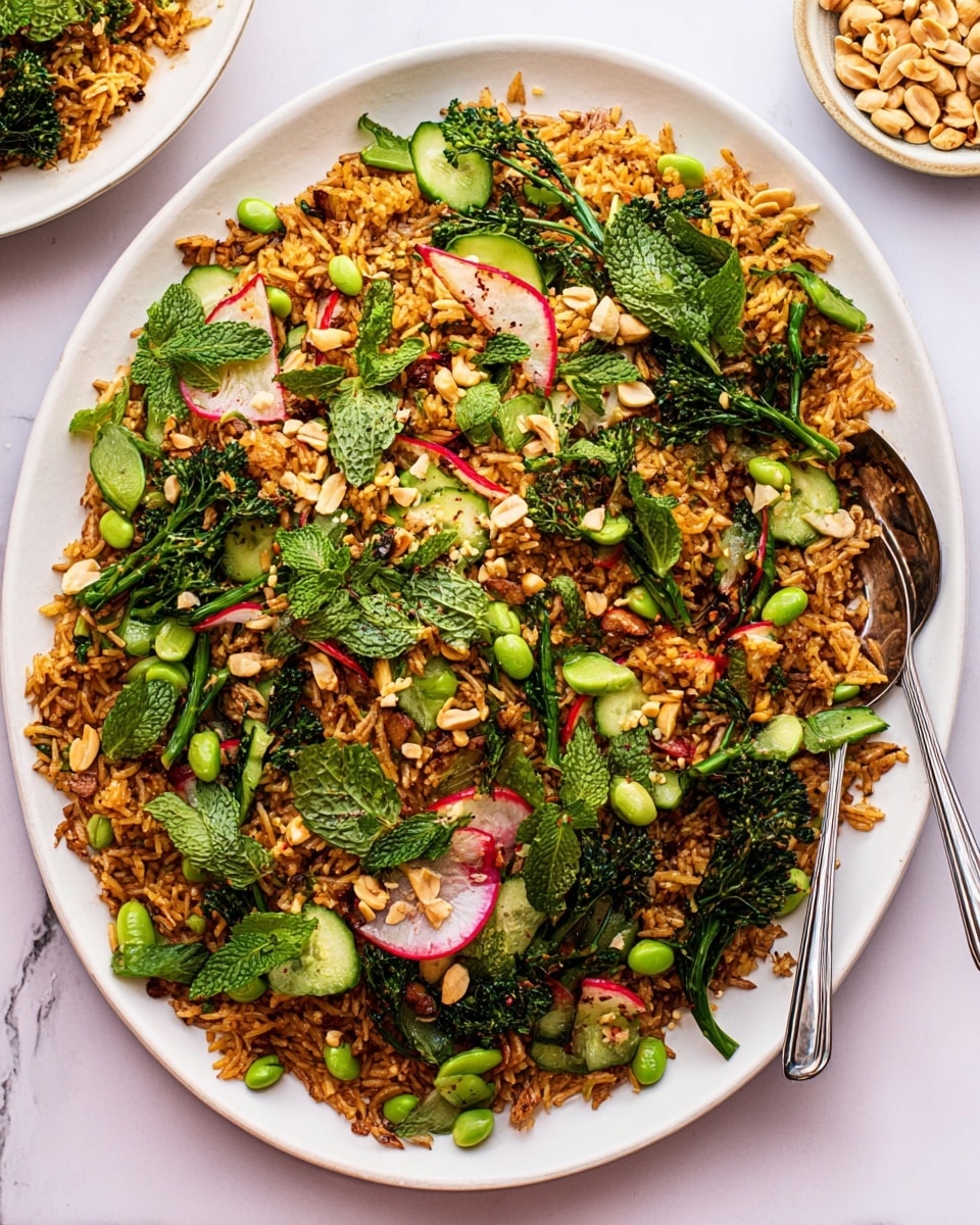 Crispy Rice Salad with Edamame, Broccoli, and Fresh Vegetables Recipe