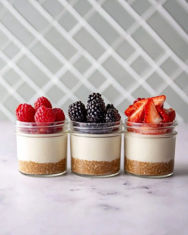 Cottage Cheesecake Jars with Fruit and Chocolate Topping Recipe