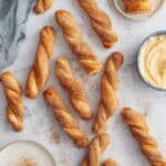 Air Fryer Cinnamon Sugar Twists with Cream Cheese Dip Recipe