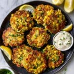 Chicken Zucchini Fritters with Lemon-Chive Sour Cream Recipe