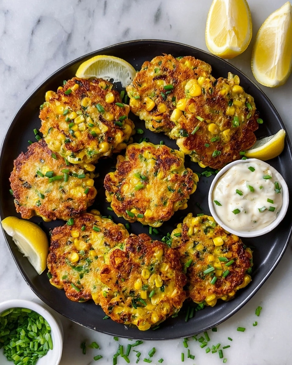Chicken Zucchini Fritters with Lemon-Chive Sour Cream Recipe