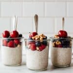 Healthy Vegan Chia Seed Pudding with Fruit and Nuts Recipe