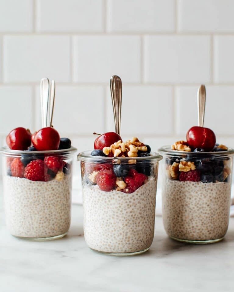 Healthy Vegan Chia Seed Pudding with Fruit and Nuts Recipe