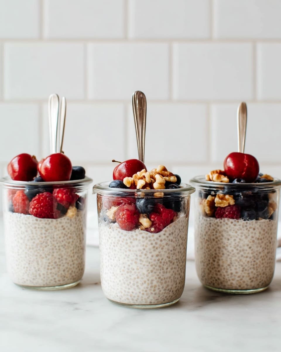 Healthy Vegan Chia Seed Pudding with Fruit and Nuts Recipe