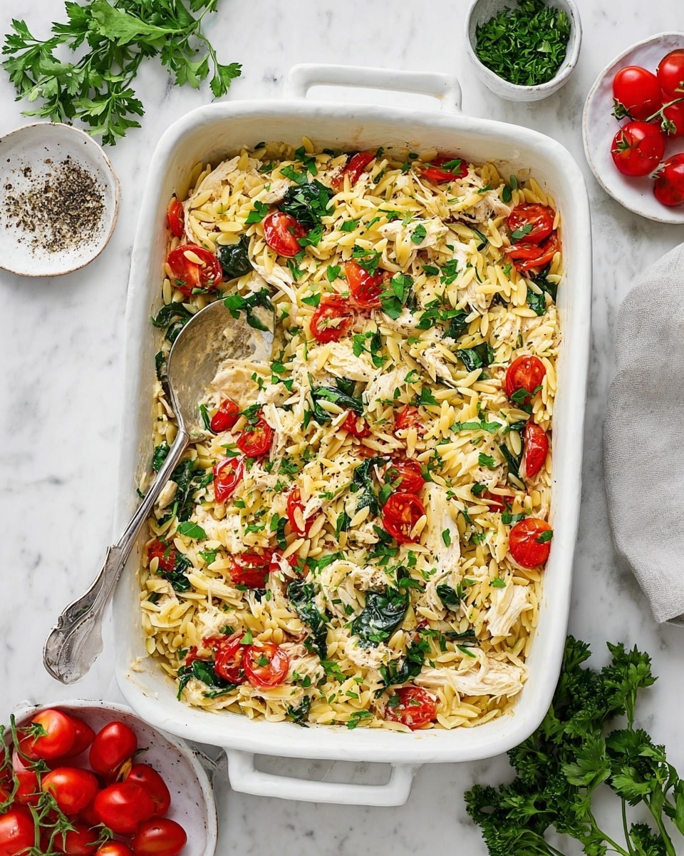 Baked Chicken Orzo with Boursin Cheese Recipe