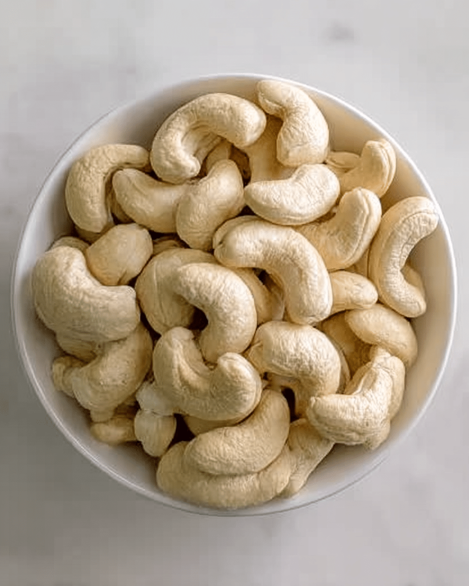 A white bowl filled with many light beige cashew nuts that are whole and curved, showing their smooth and slightly wrinkled texture, stacked loosely inside the bowl, placed on a white marbled surface photo taken with an iphone --ar 4:5 --v 7
