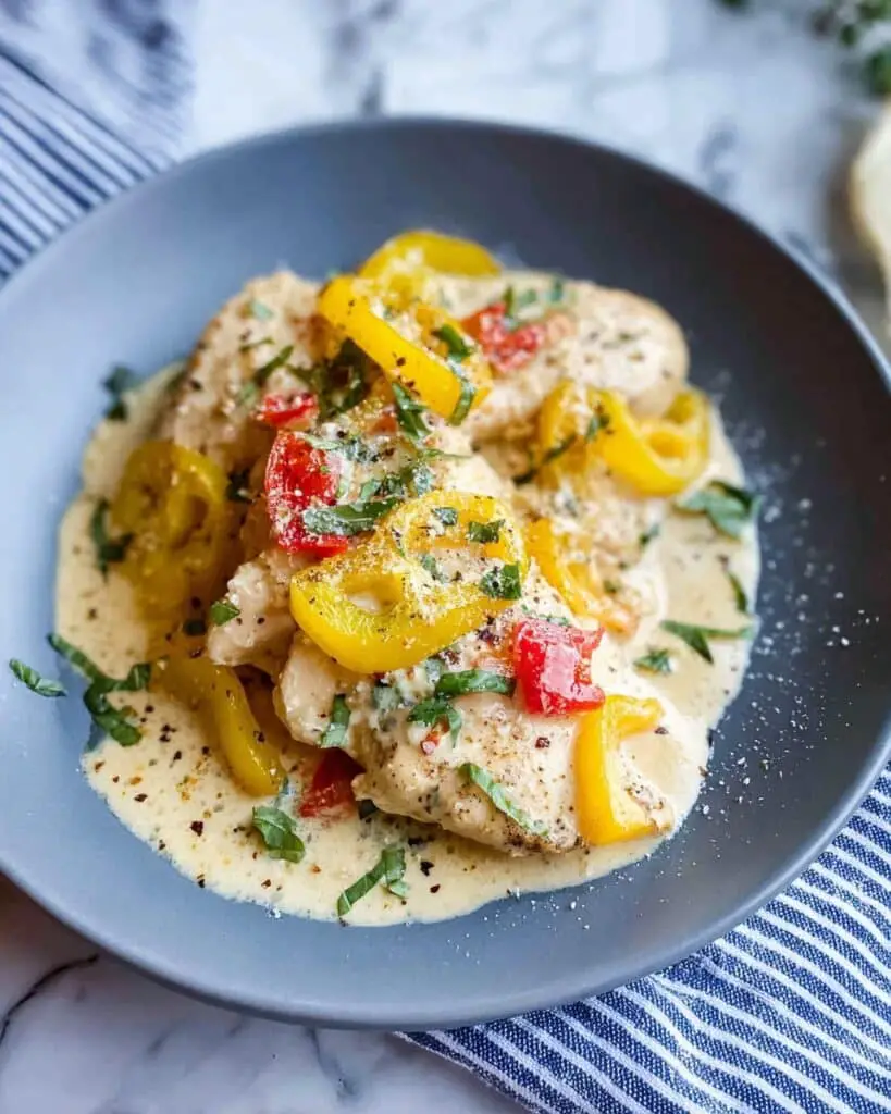 Creamy Pepperoncini Chicken Skillet Recipe