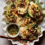Oven-Roasted Cabbage Wedges with Caper Raisin Relish Recipe