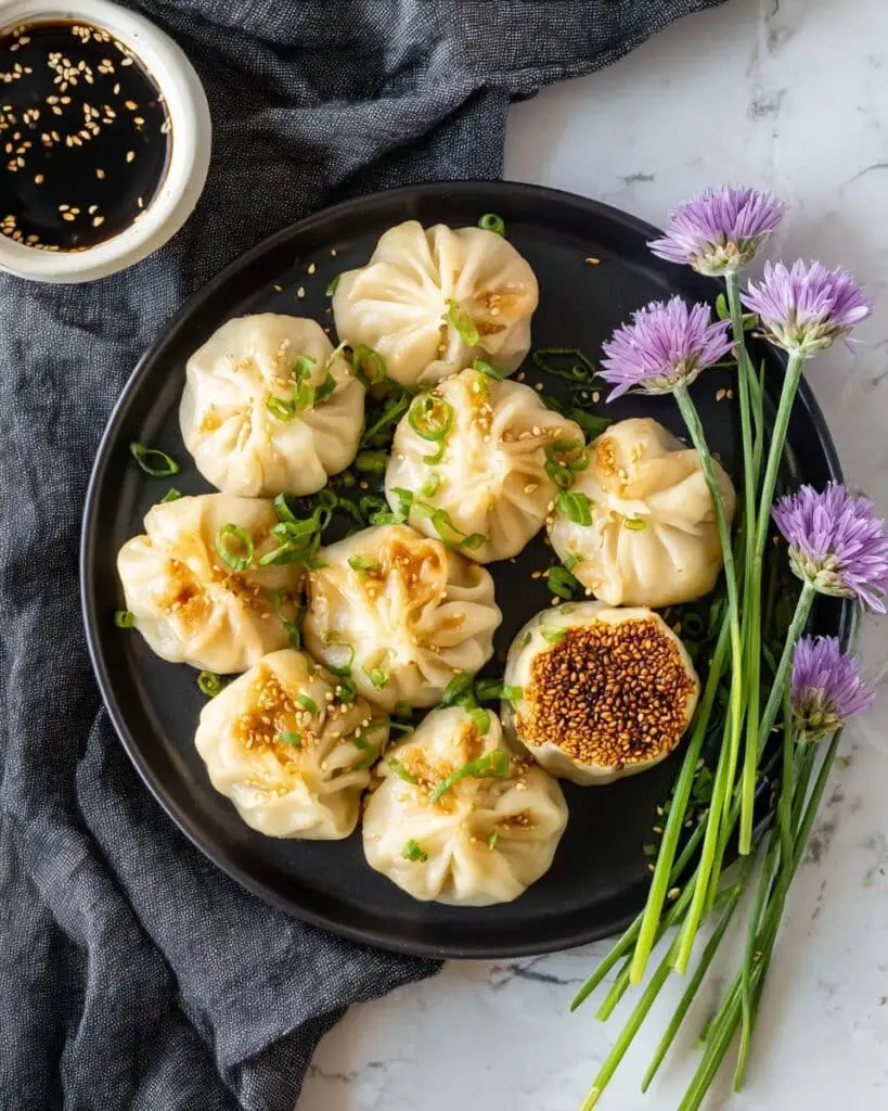 Shiitake Mushroom Dumplings with Honey Teriyaki Sauce Recipe