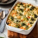 Broccoli Quinoa Casserole with Cheesy Greek Yogurt and Roasted Vegetables Recipe