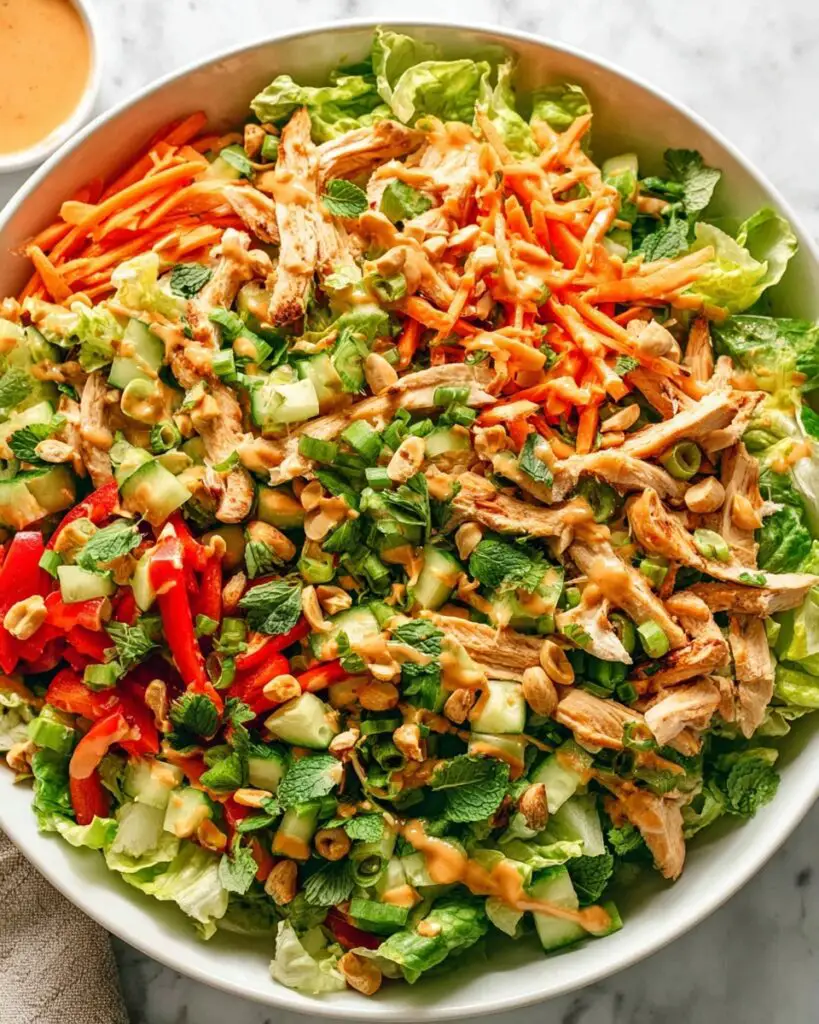 Thai Crunch Chicken Salad with Peanut Dressing Recipe