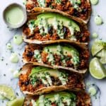 Black Bean Quinoa Tacos with Cilantro Lime Cashew Crema Recipe