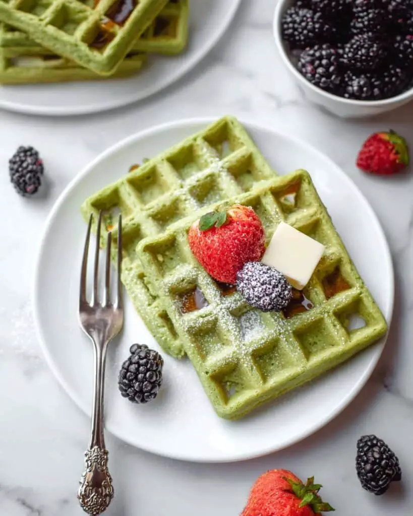 Oatmeal Green Smoothie Waffles Recipe