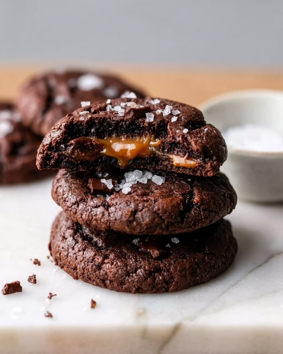 Salted Caramel Dark Chocolate Cookies Recipe