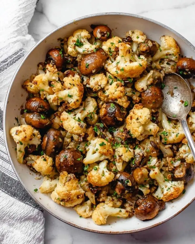 Garlic Mushrooms Cauliflower Skillet Recipe