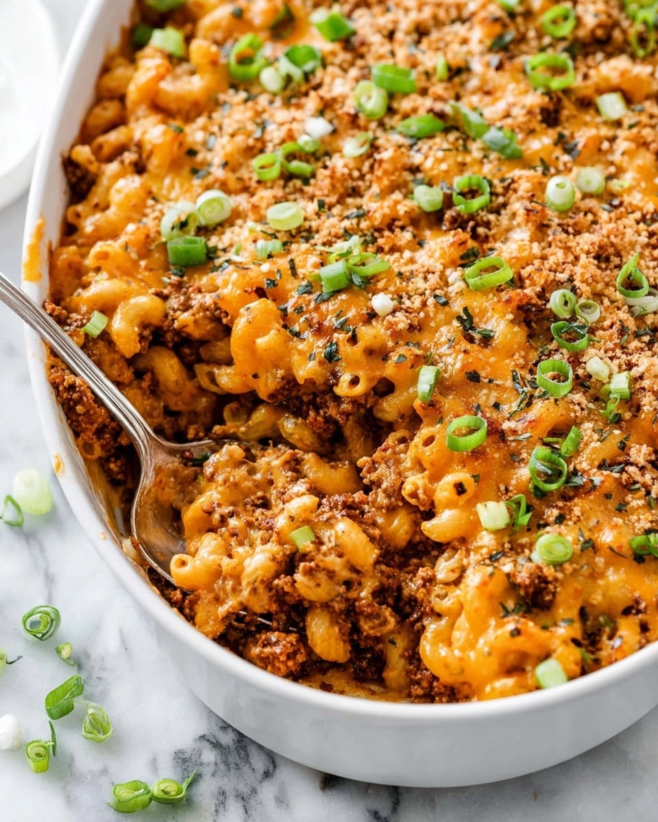 Hearty Hamburger Casserole with Vegetables and Cheddar Recipe