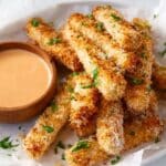 Baked Coconut Tofu Tenders with Tahini Lemon Hot Sauce Recipe
