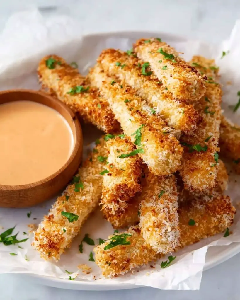 Baked Coconut Tofu Tenders with Tahini Lemon Hot Sauce Recipe