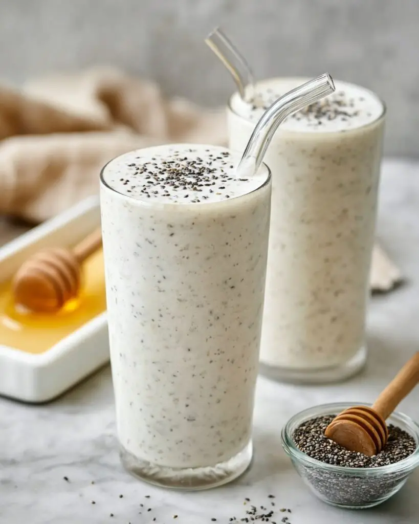 Chia Vanilla Protein Smoothie with Veggies (No Banana) Recipe