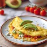 Avocado Omelette with Tomato and Feta Cheese Recipe