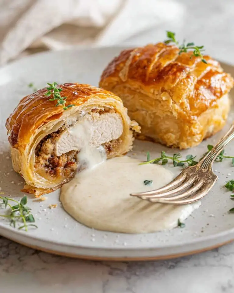 Elegant Chicken Wellington with Dijon Cream Sauce Recipe