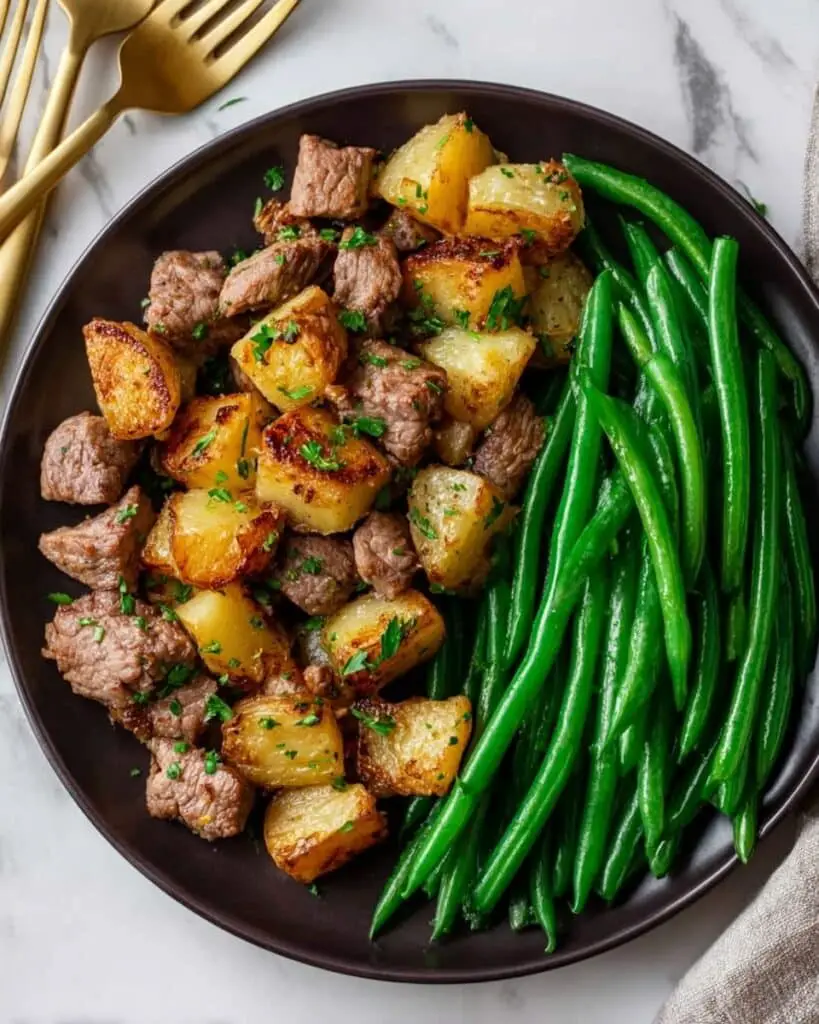 Garlic Butter Steak Bites and Potatoes Recipe