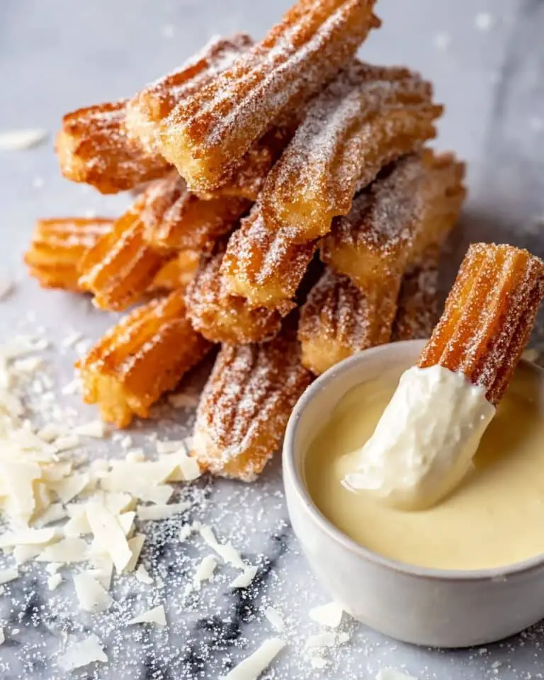 Baked Churros with Chocolate and Coconut Recipe