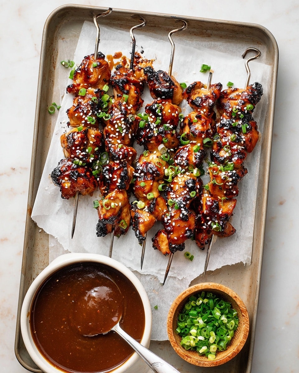 Grilled Korean BBQ Chicken Skewers with Spicy Honey-Ginger Glaze Recipe