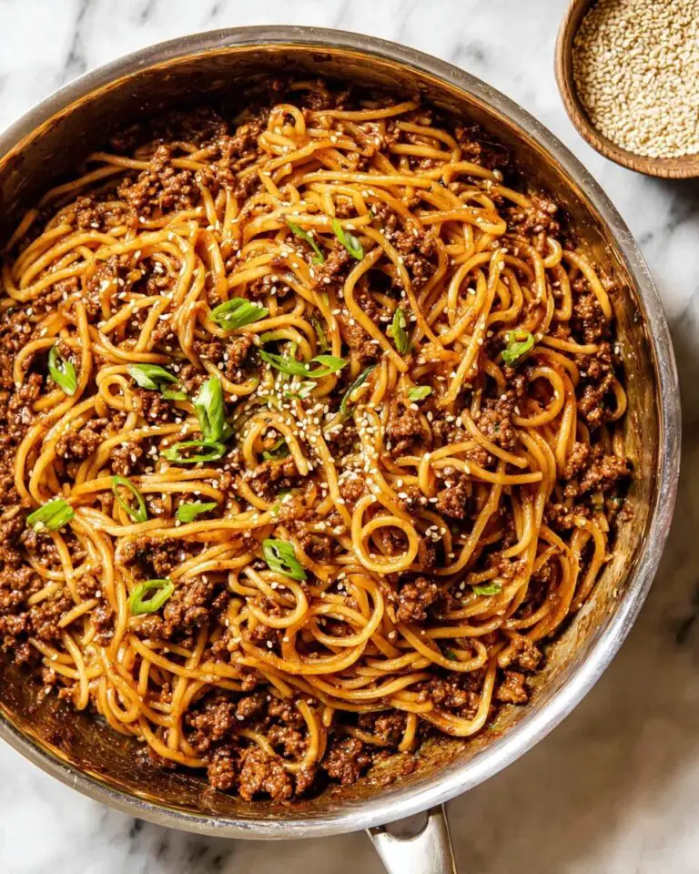 Mongolian Ground Beef Noodles Recipe