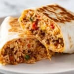 Cheesy Ground Chicken and Rice Burritos Recipe