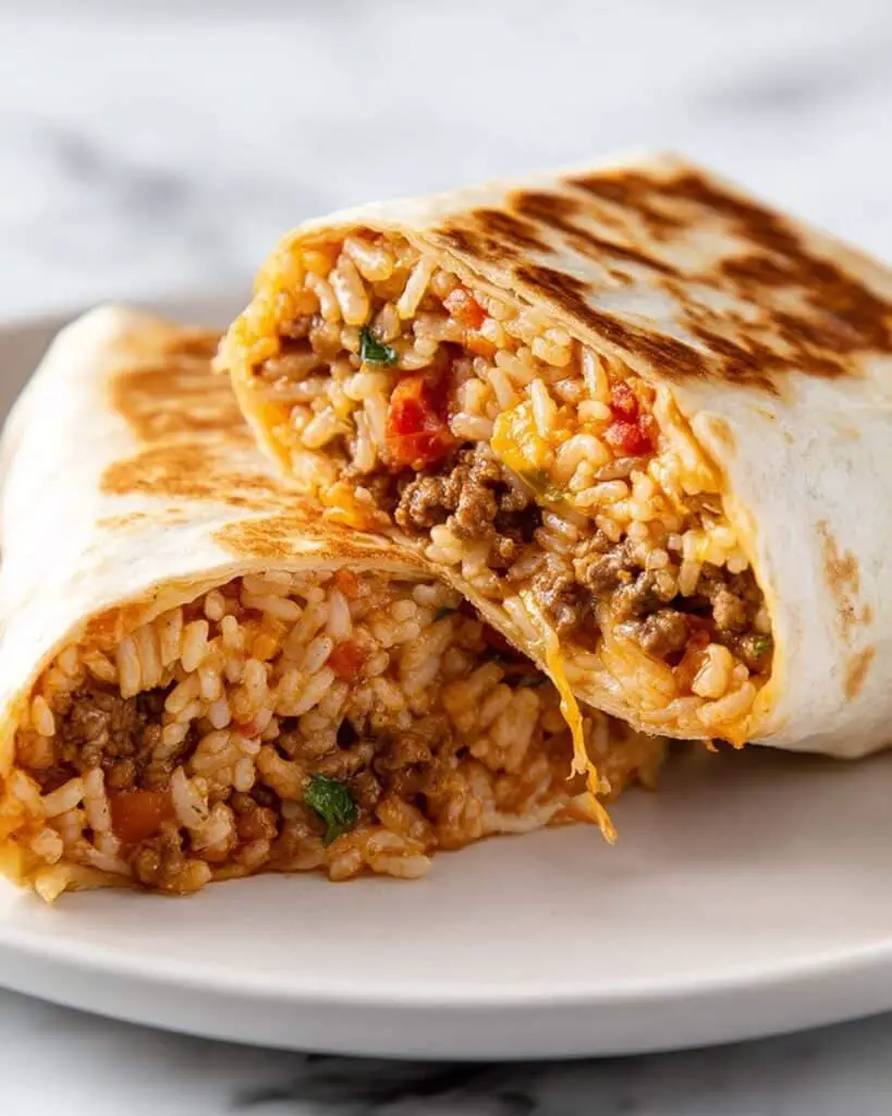 Cheesy Ground Chicken and Rice Burritos Recipe