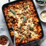 Pumpkin Tomato Pasta Bake with Walnut-Sage Topping Recipe