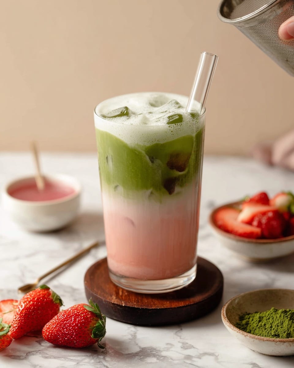 Homemade Strawberry Matcha Latte Recipe
