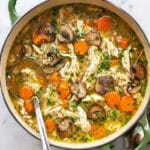 Creamy Chicken and Mushroom Soup with Herbs and Parmesan Recipe