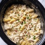 Crockpot Parmesan Garlic Chicken Pasta Recipe