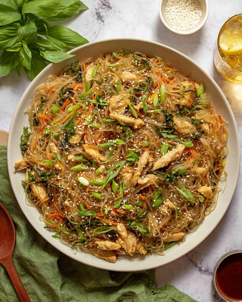 Honey Garlic Chicken with Glass Noodles Recipe