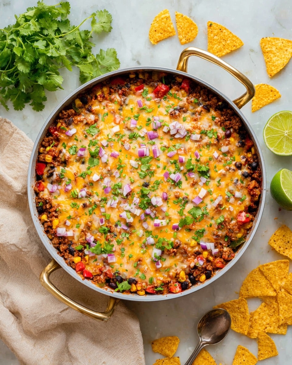Cheesy Turkey Rice Taco Skillet Recipe