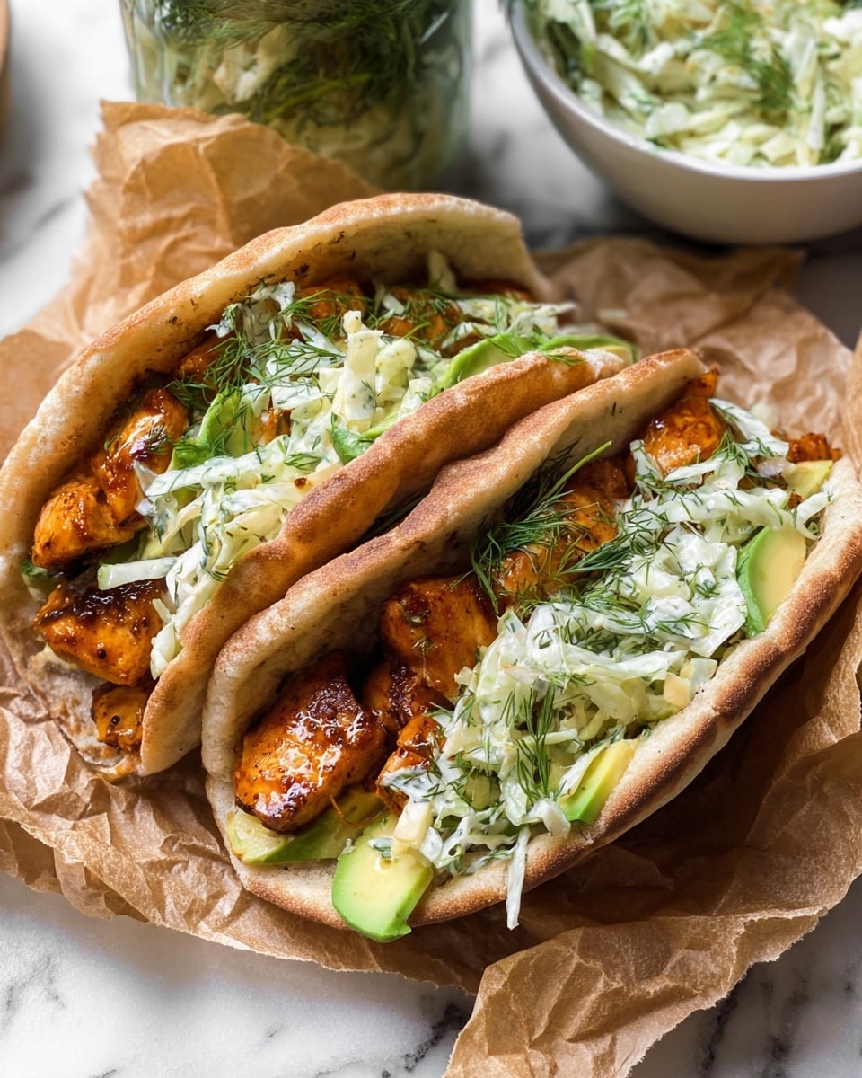 Sheet Pan Chicken Pitas with Herby Ranch Slaw Recipe