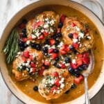 Balsamic Chicken with Blueberries, Feta, and Arugula Recipe